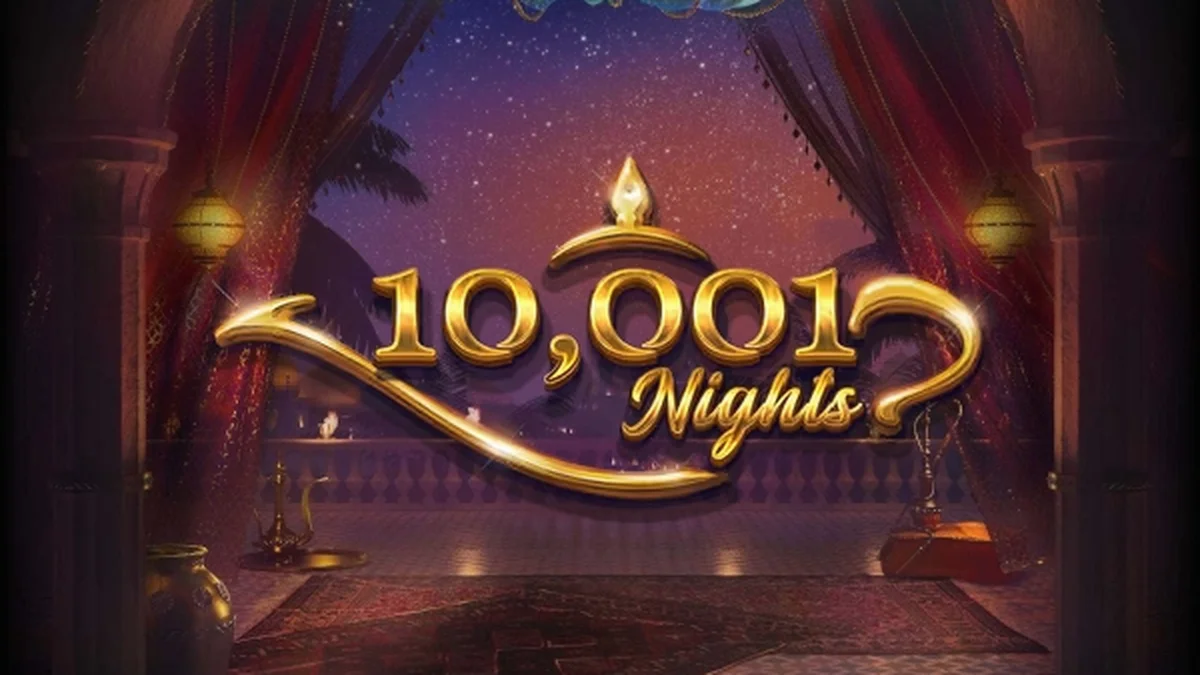 Interface do jogo de slot 10,001 Nights com tema árabe