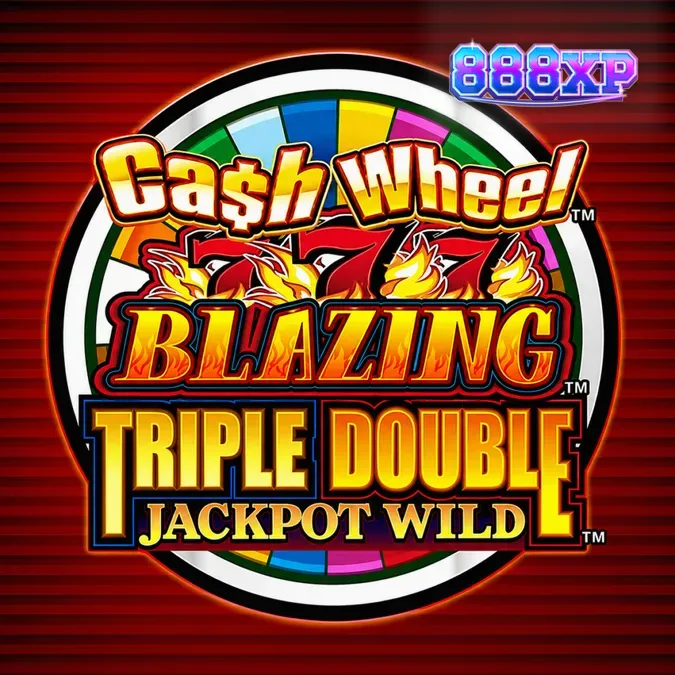 Interface do slot Cash Wheel Blazing 777 Triple Double Jackpot Wild com foco na roda de bônus