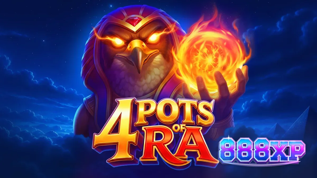 Interface do jogo 4 Pots of Ra: Hold and Win com temática egípcia